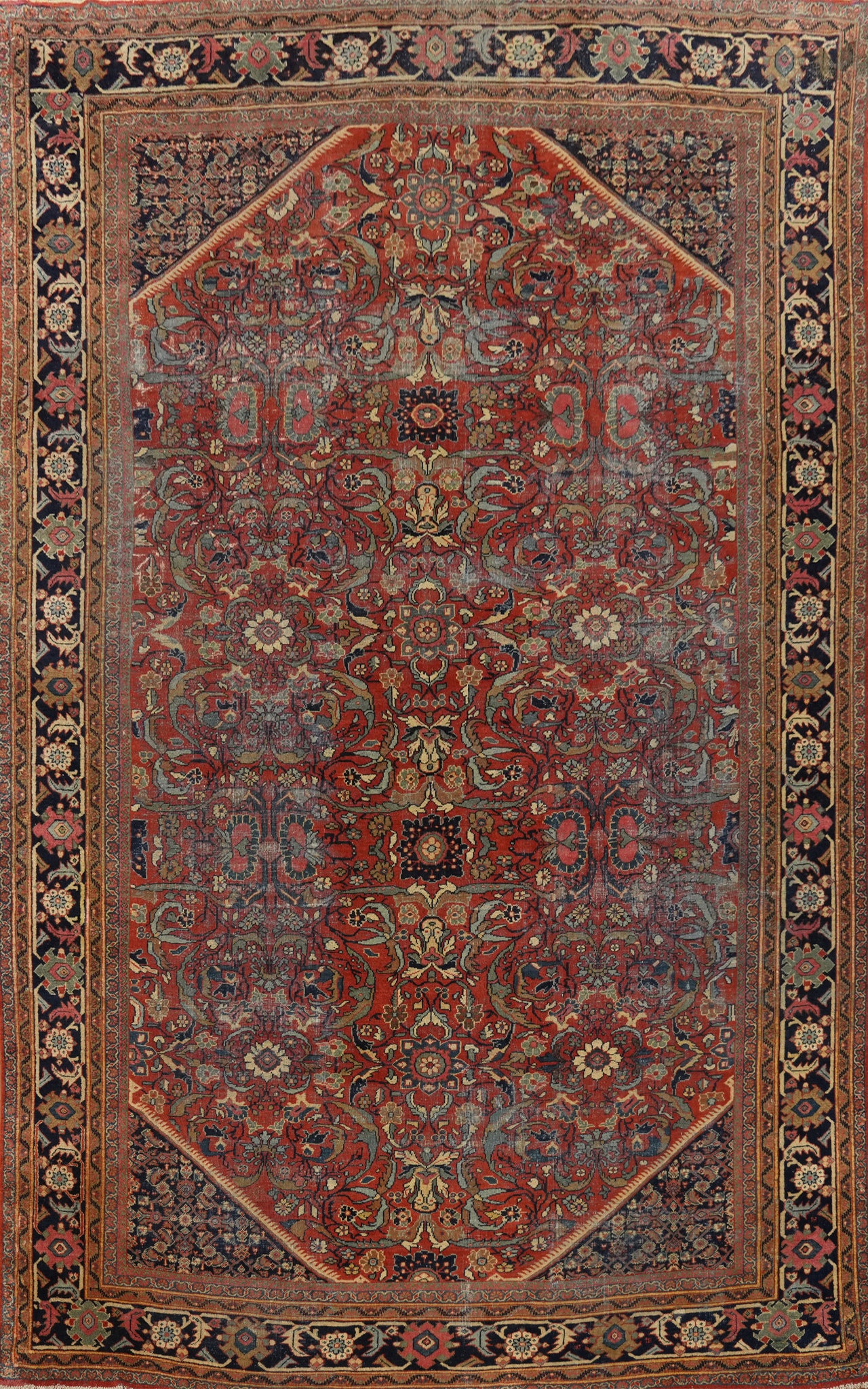 Pre-1900 Vegetable Dye Sultanabad Ziegler Persian Rug 11x17