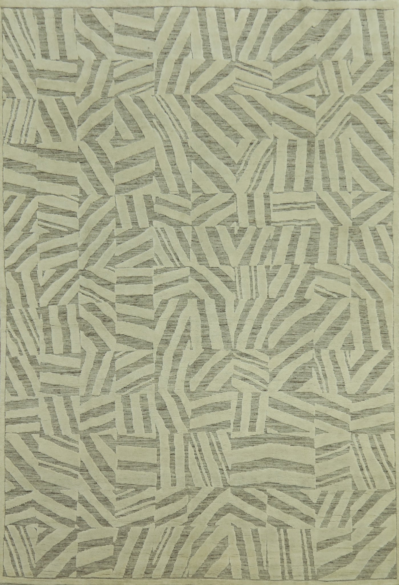 Contemporary Wool Abstract Indian Area Rug 9x12