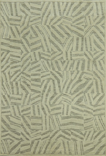 Contemporary Wool Abstract Indian Area Rug 9x12