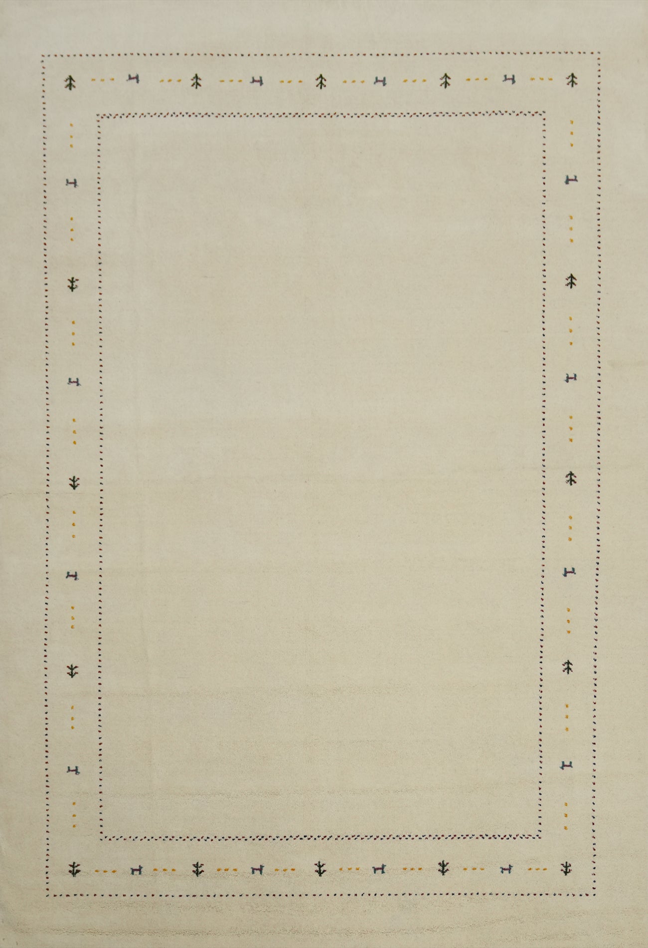 Ivory Wool Tribal Gabbeh Oriental Area Rug 8x12