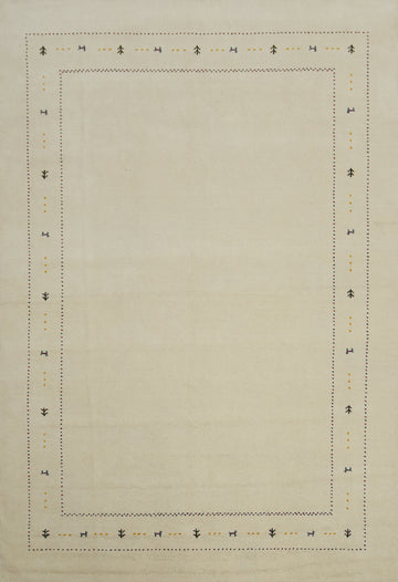 Ivory Wool Tribal Gabbeh Oriental Area Rug 8x12