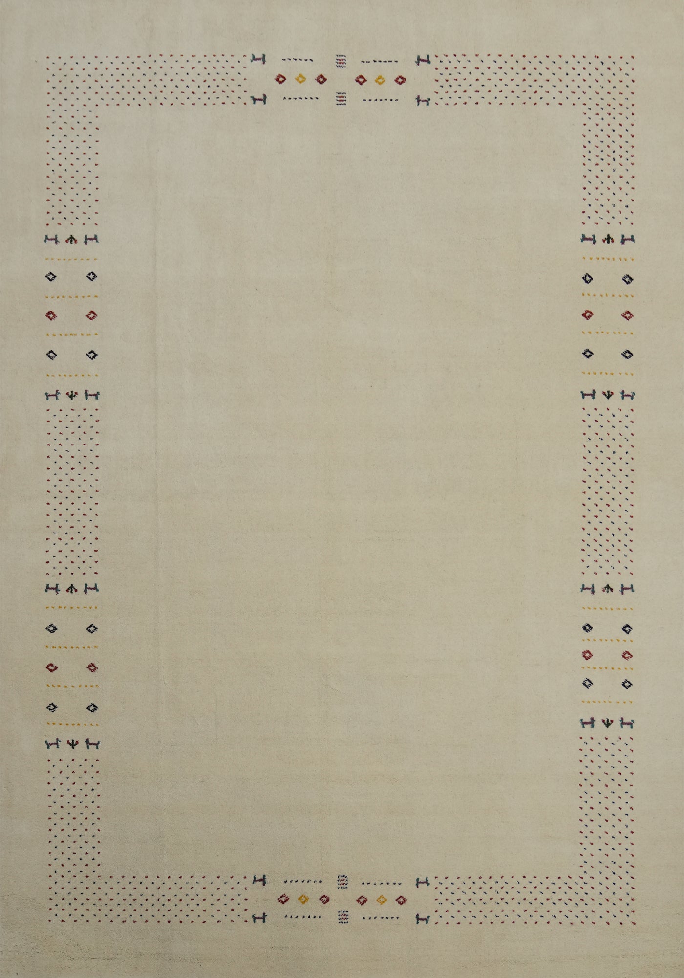 Ivory Wool Tribal Gabbeh Oriental Area Rug 8x12
