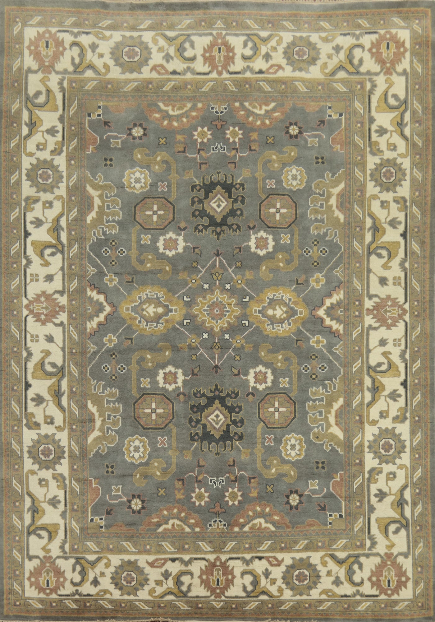 Handmade Gray Oushak Indian Area Rug 9x12