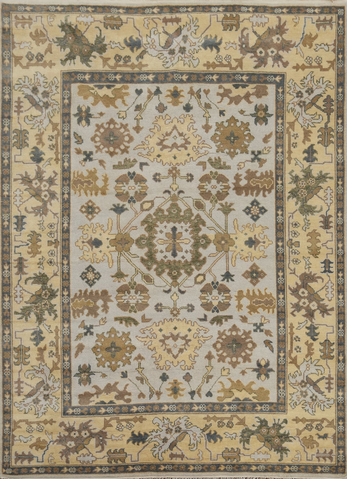 Handmade Floral Oushak Indian Area Rug 8x10