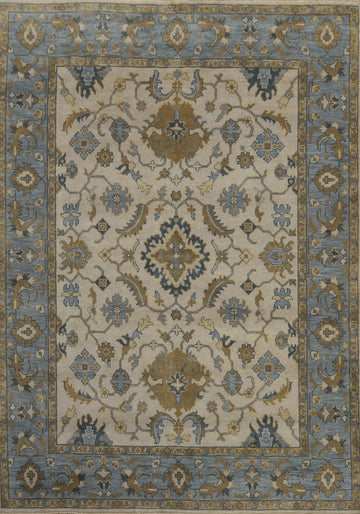 All-Over Floral Oushak Indian Area Rug 9x12