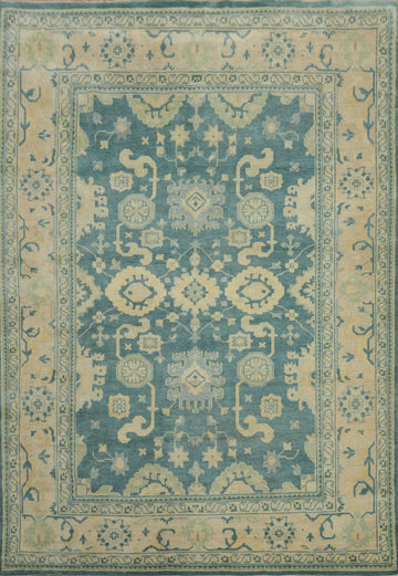 Handmade Floral Oushak Indian Large Rug 10x14
