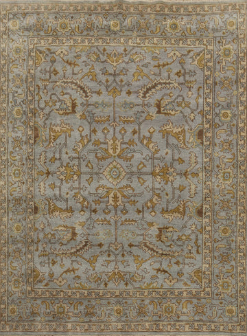 All-Over Gray Oushak Indian Area Rug 8x10