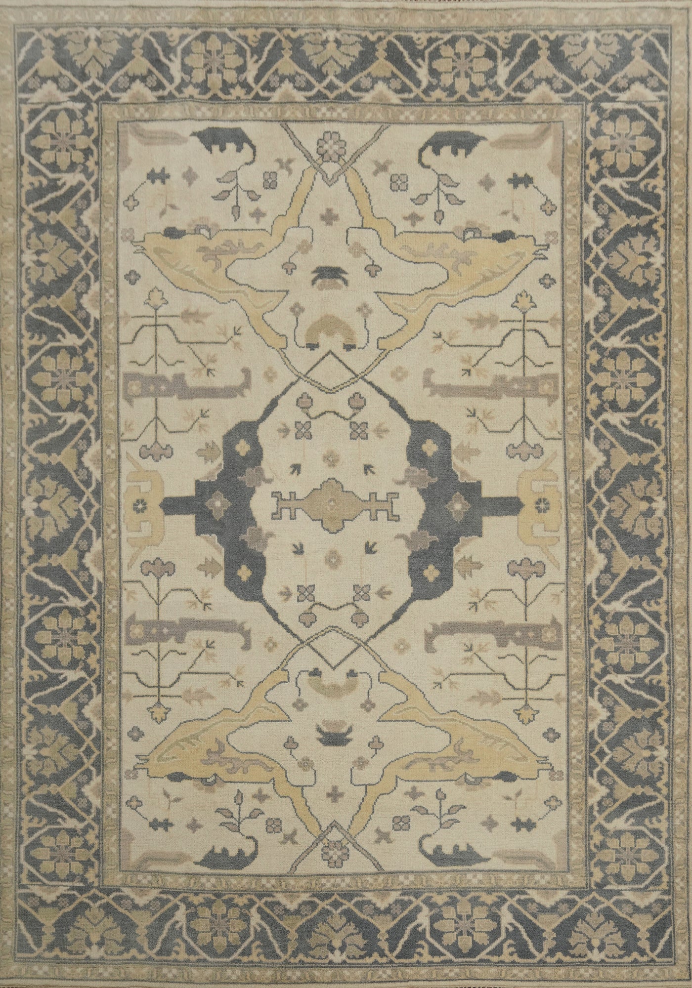Earth Tone Wool Oushak Indian Area Rug 9x12