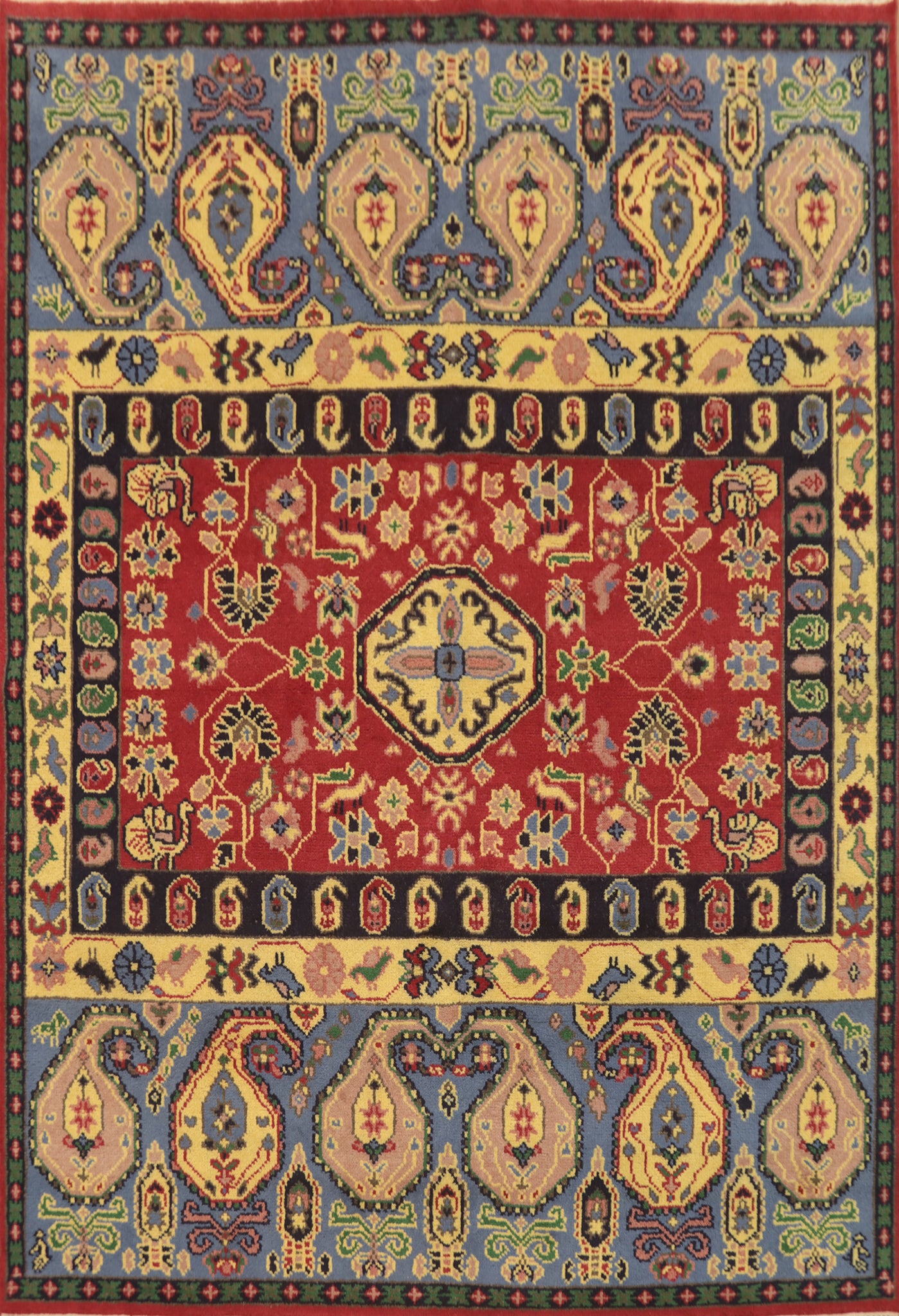 Geometric Wool Kazak Indian Area Rug 8x10