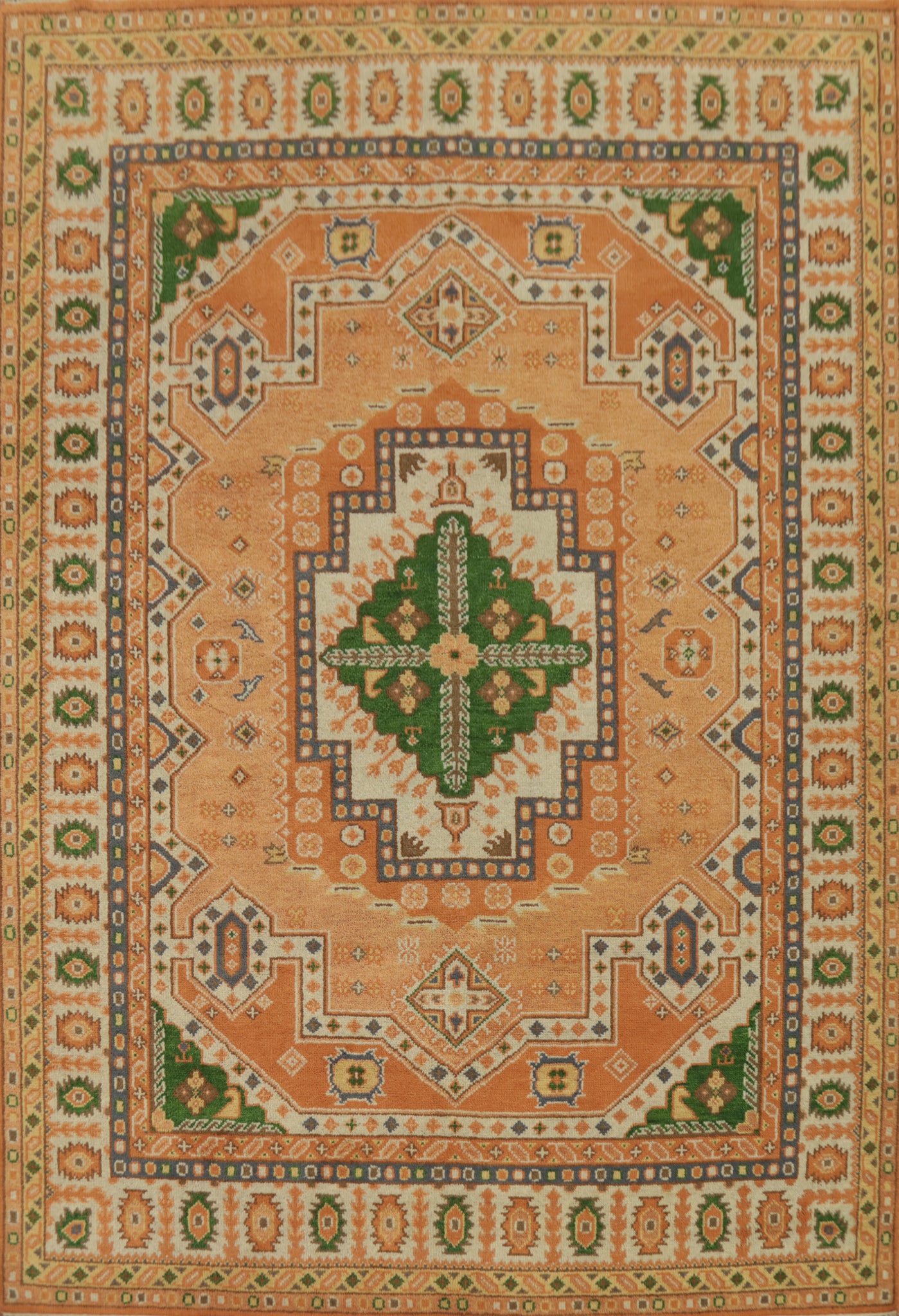 Handmade Geometric Kazak Indian Area Rug 9x12