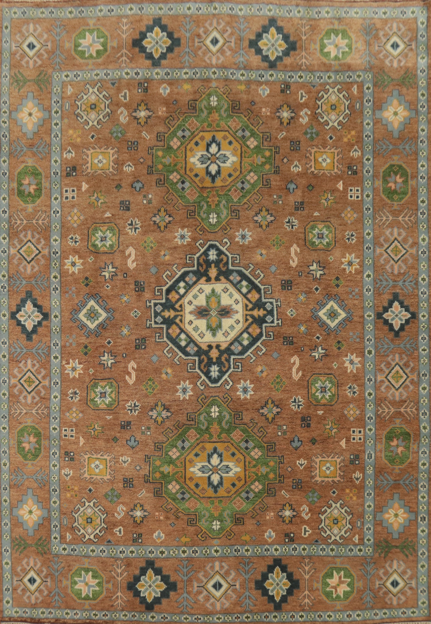 Geometric Kazak Indian Area Rug 8x10