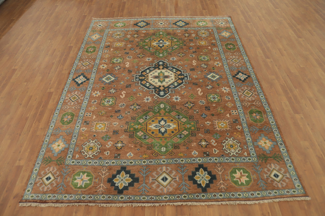Geometric Kazak Indian Area Rug 8x10