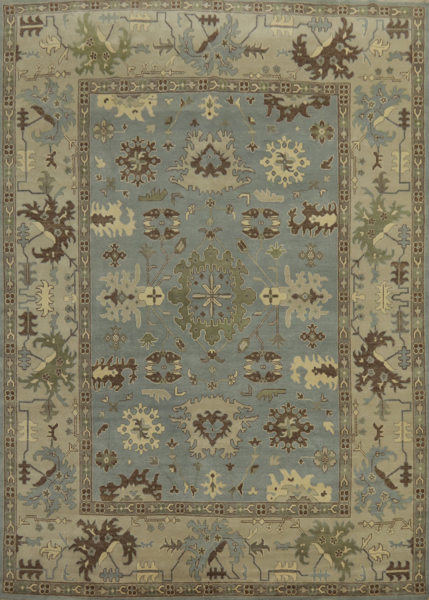 Handmade Wool Oushak Indian Large Rug 12x15
