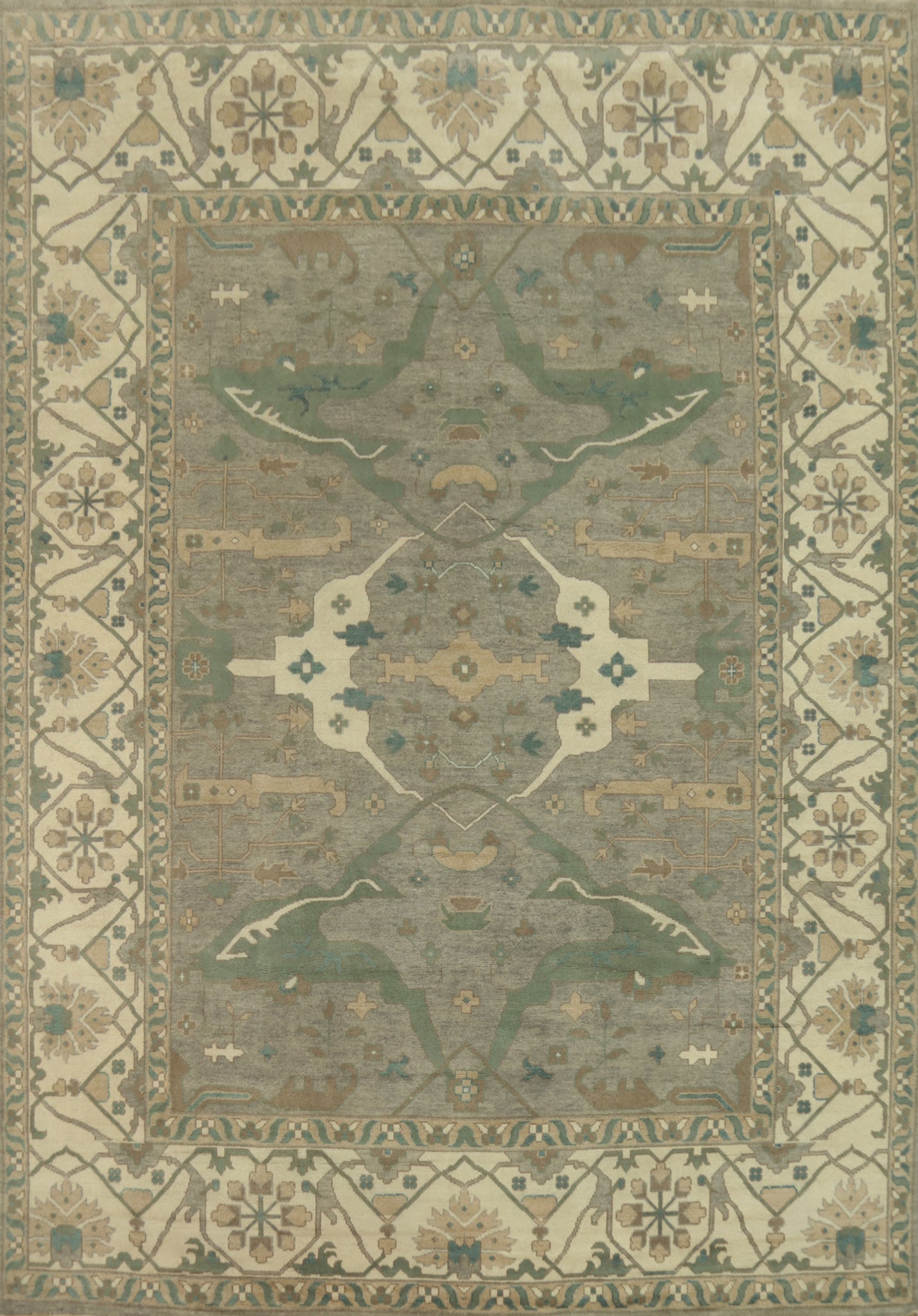 Handmade Wool Oushak Indian Large Rug 12x15