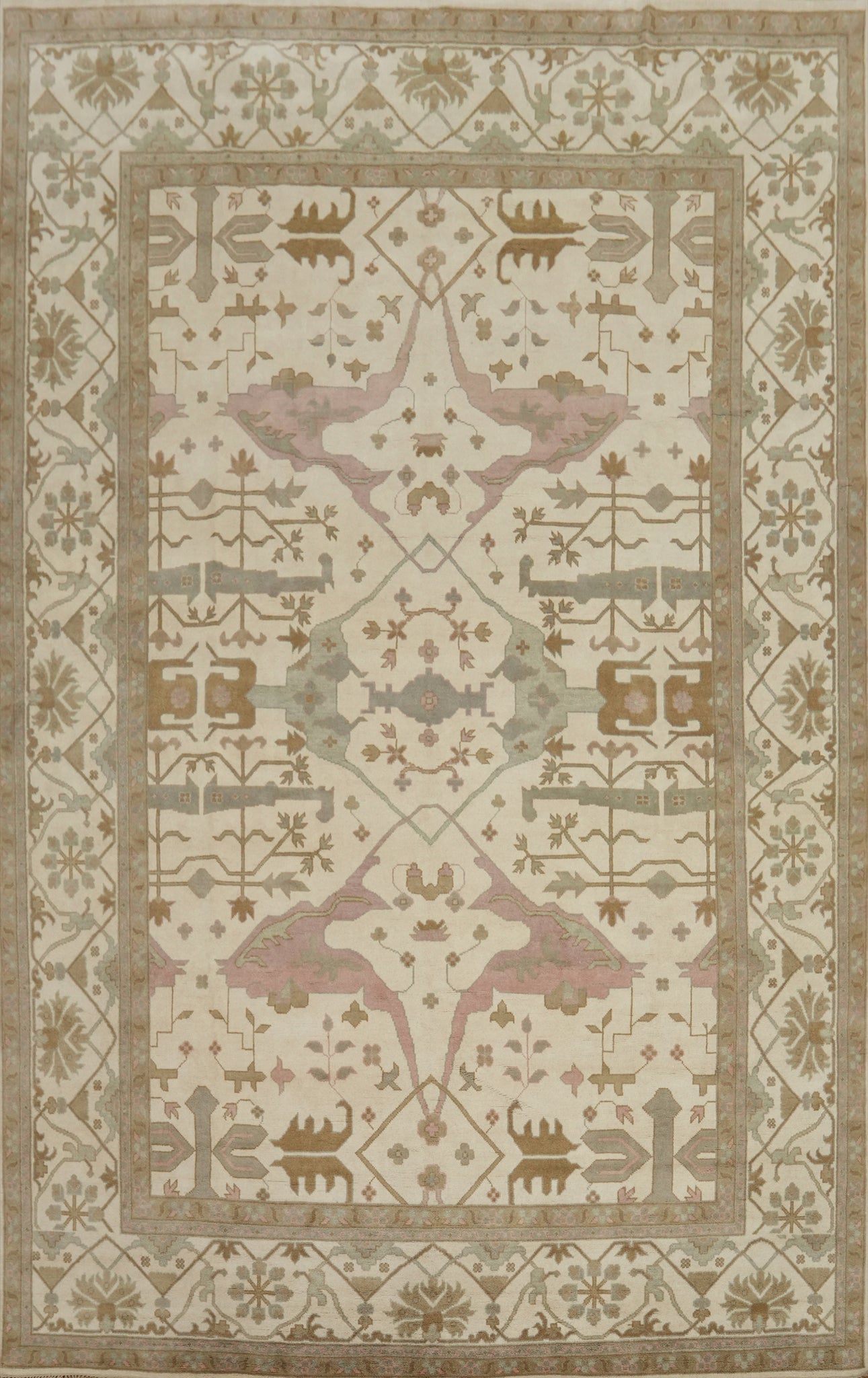 All-Over Wool Oushak Indian Large Rug 12x18