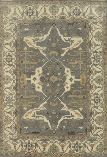 Handmade Gray Oushak Indian Area Rug 9x12