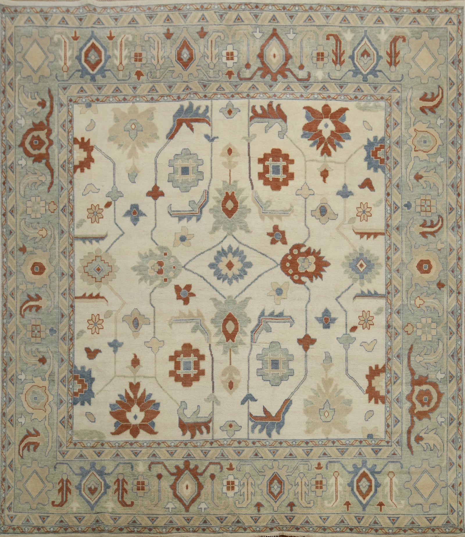 Handmade Oushak Indian Square Large Rug 12x12
