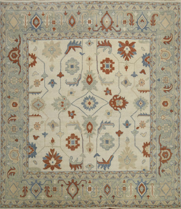 Handmade Oushak Indian Square Large Rug 12x12