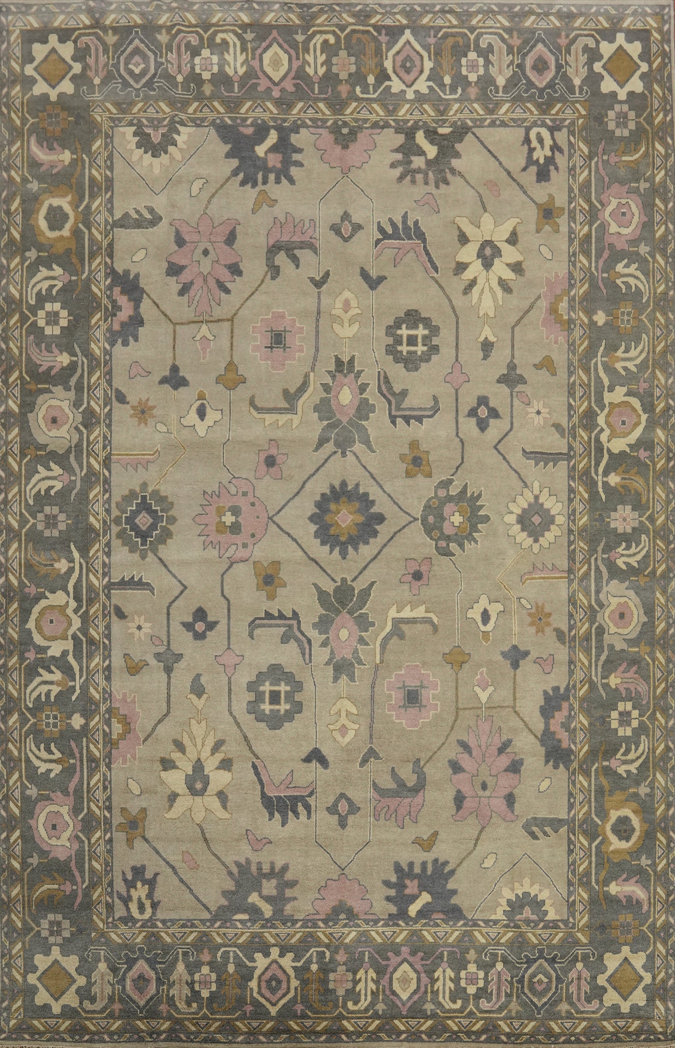 Handmade Wool Oushak Indian Large Rug 12x18