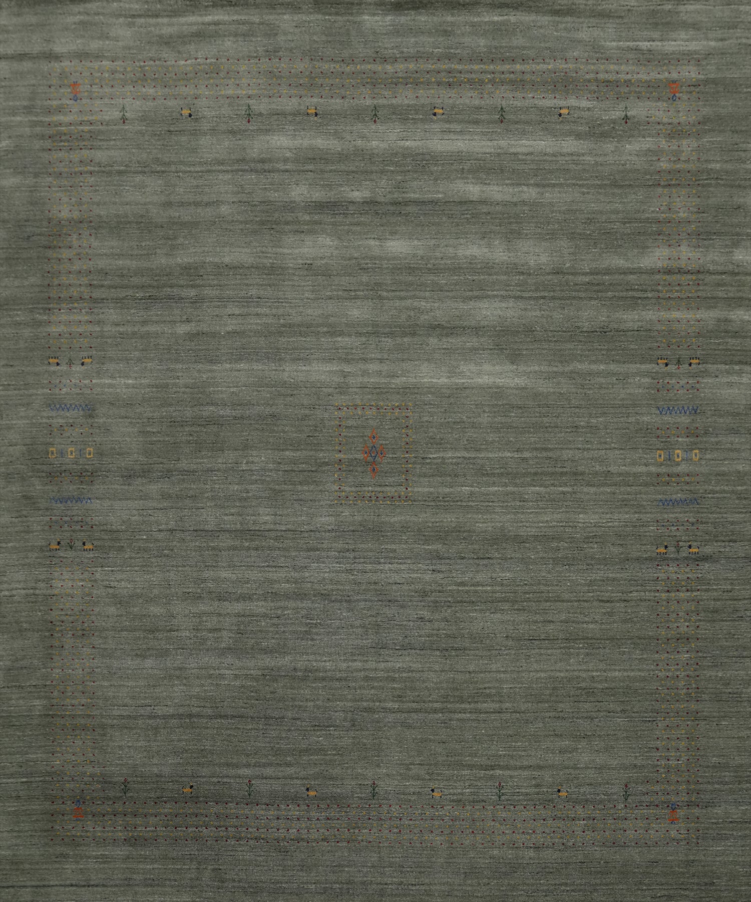 Square Wool Gabbeh Indian Area Rug 12x12