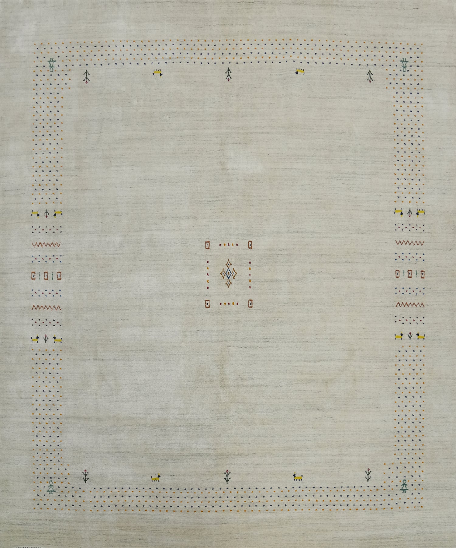 Tribal Wool Gabbeh Square Area Rug 9x9