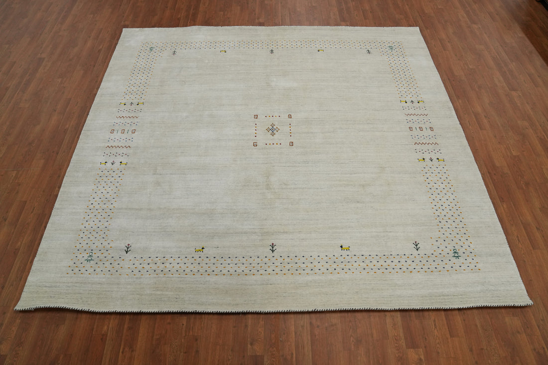 Tribal Wool Gabbeh Square Area Rug 9x9