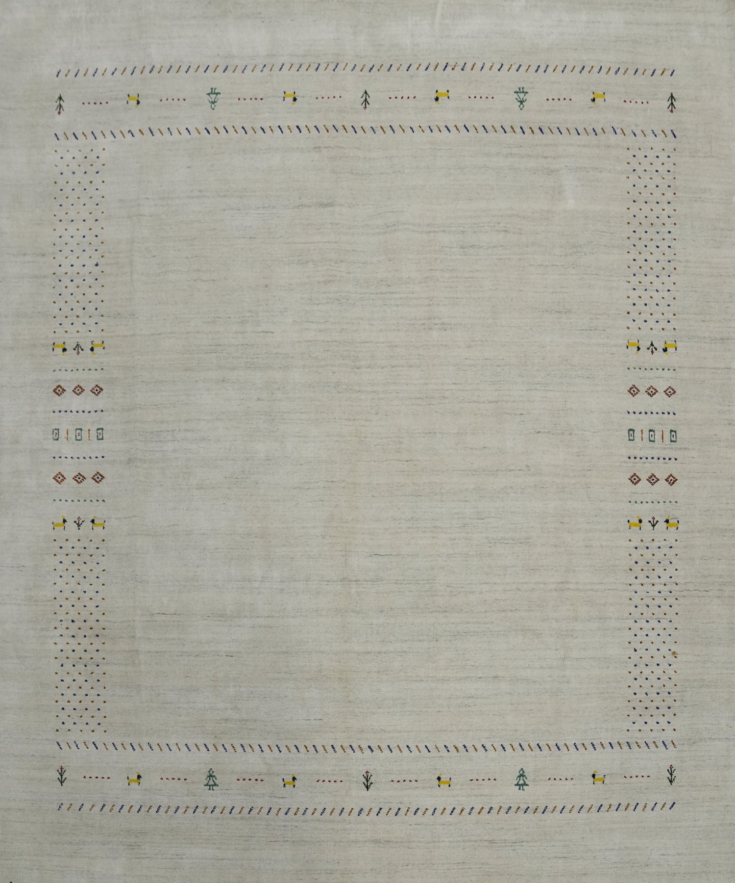 Tribal Wool Gabbeh Indian Square Area Rug 9x9