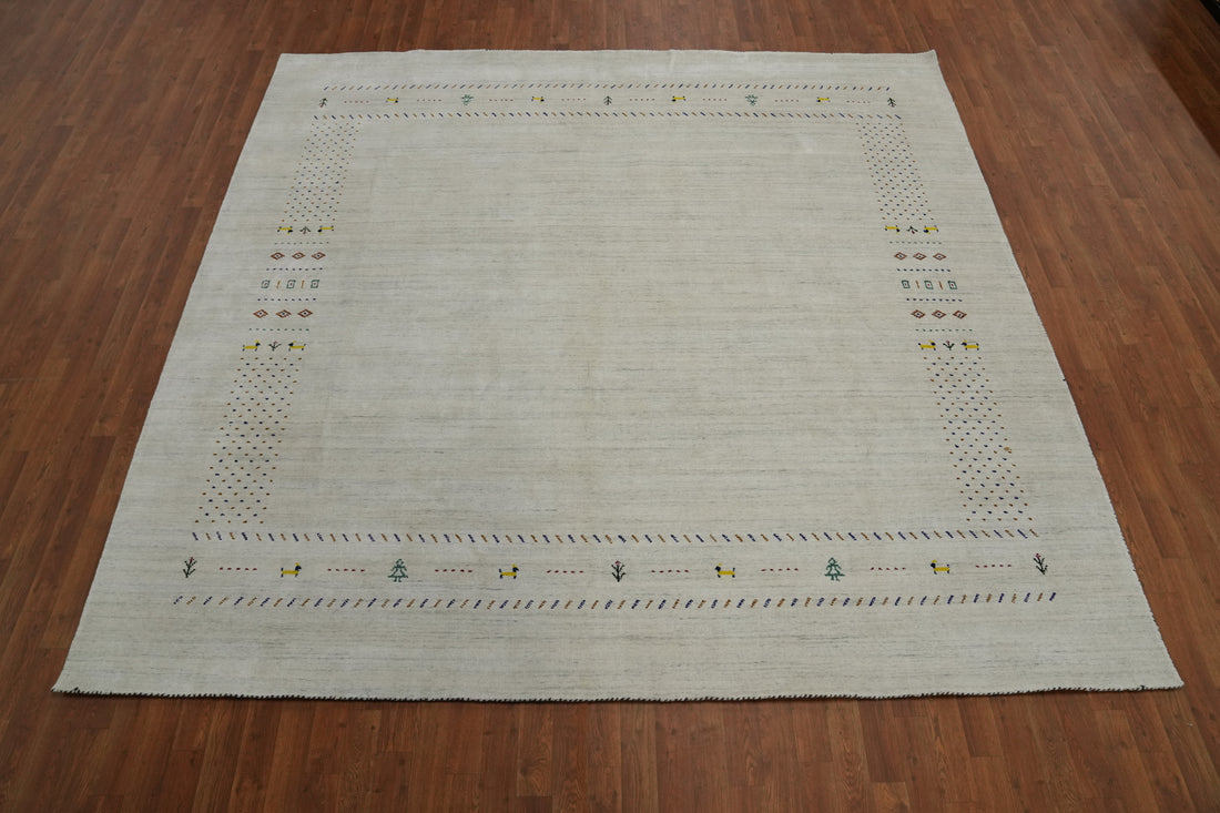 Tribal Wool Gabbeh Indian Square Area Rug 9x9