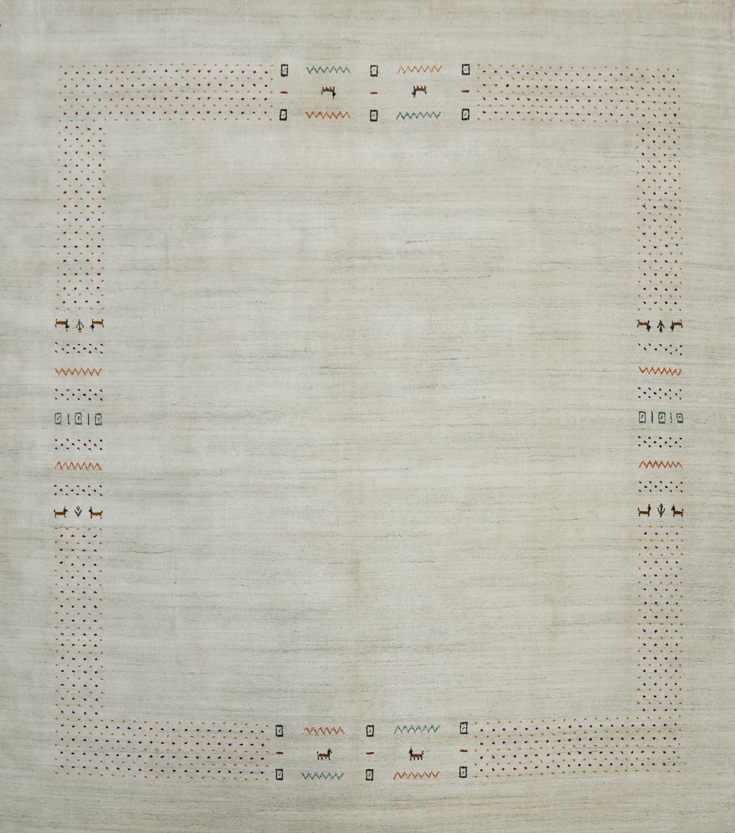 Tribal Wool Gabbeh Square Area Rug 9x9