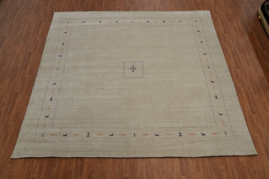 Square Wool Tribal Gabbeh Indian Area Rug 12x12