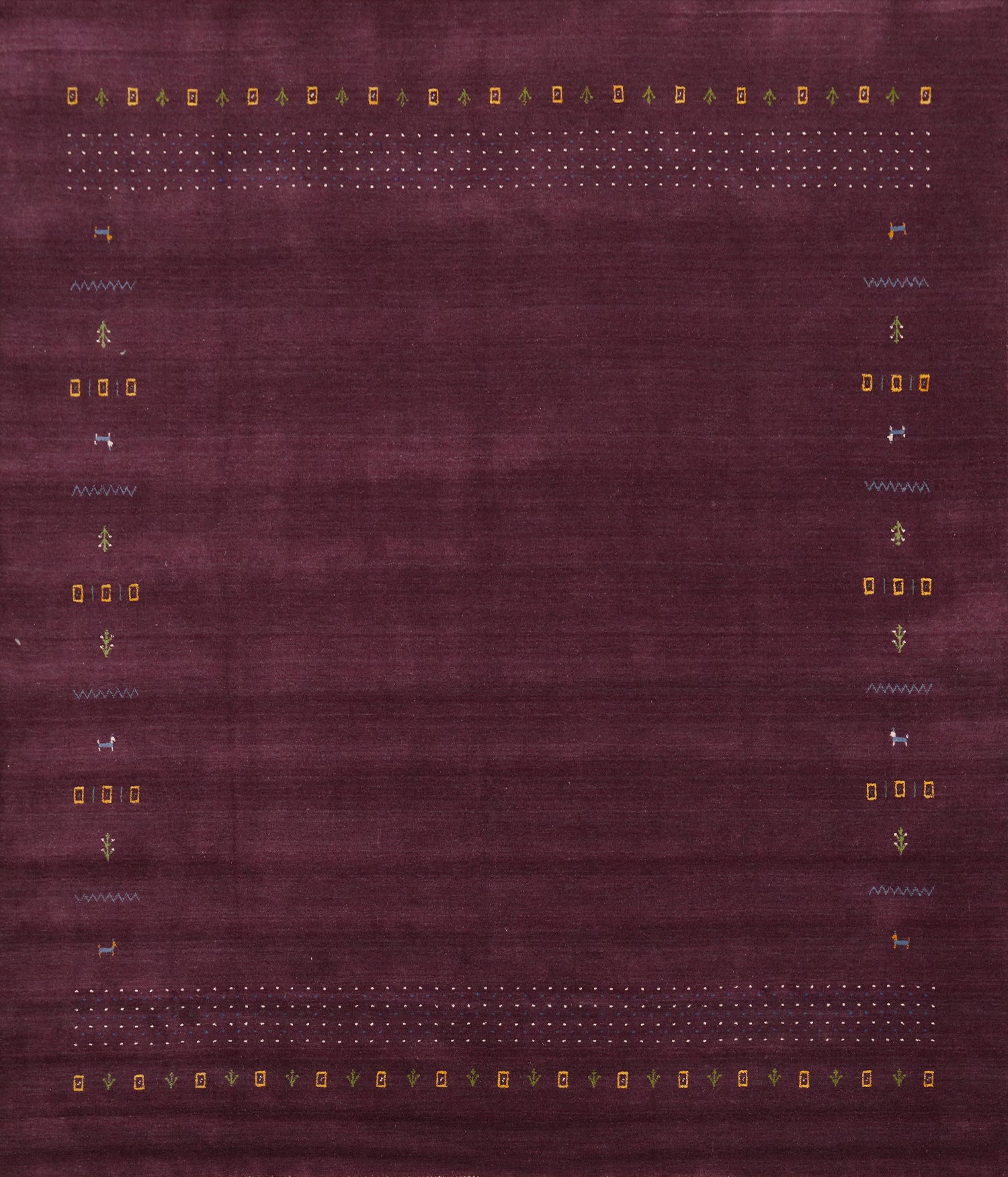 Purple Square Wool Gabbeh Indian Area Rug 10x10
