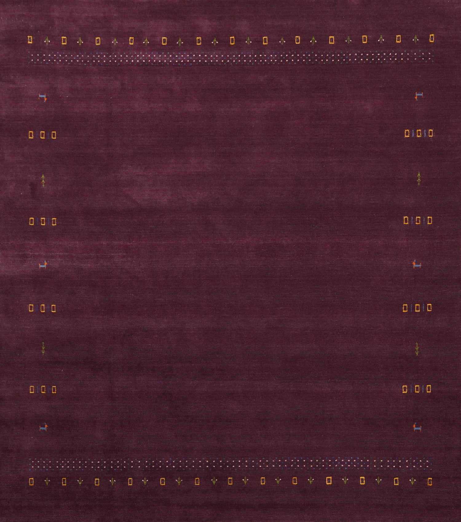 Tribal Purple Wool Gabbeh Square Area Rug 10x10