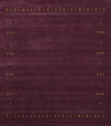Tribal Purple Wool Gabbeh Square Area Rug 10x10