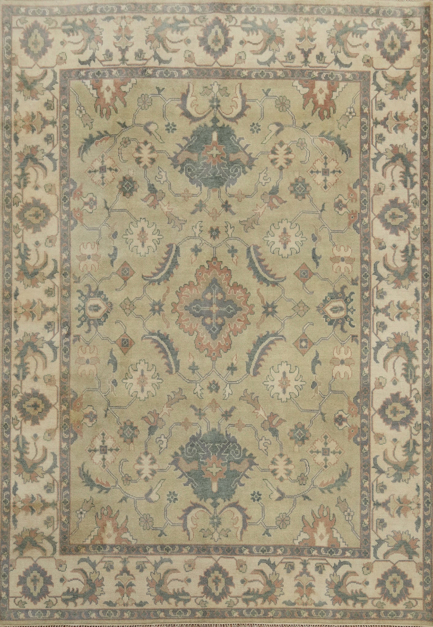 Handmade Floral Oushak Indian Area Rug 9x12
