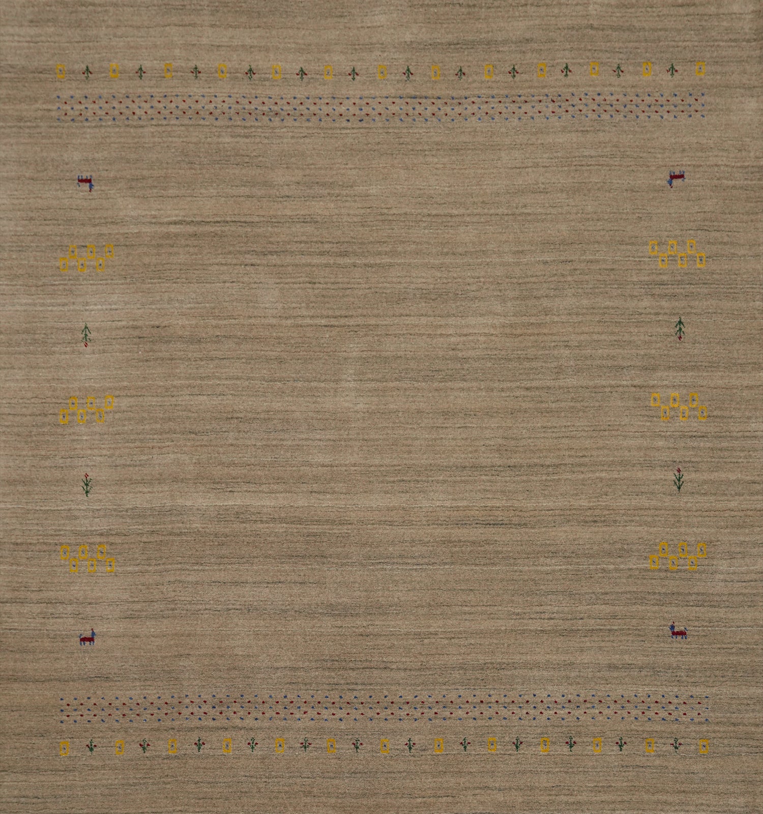 Brown Wool Tribal Gabbeh Square Area Rug 8x8