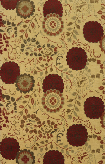 All-Over Floral Indian Area Rug 7x10