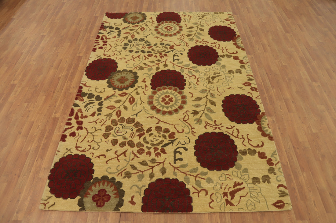 All-Over Floral Indian Area Rug 7x10