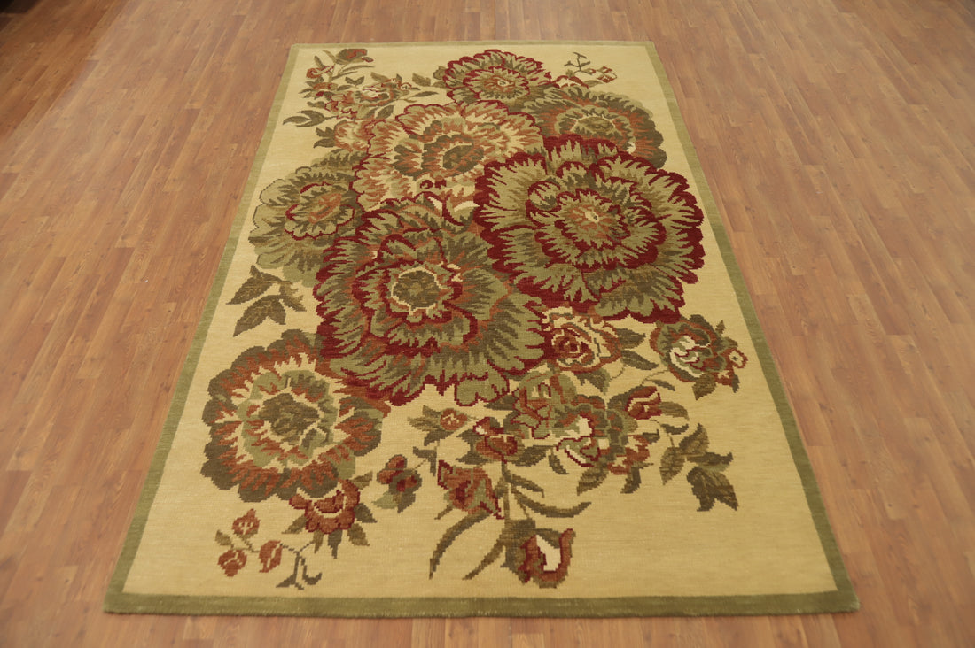 All-Over Floral Indian Area Rug 6x10
