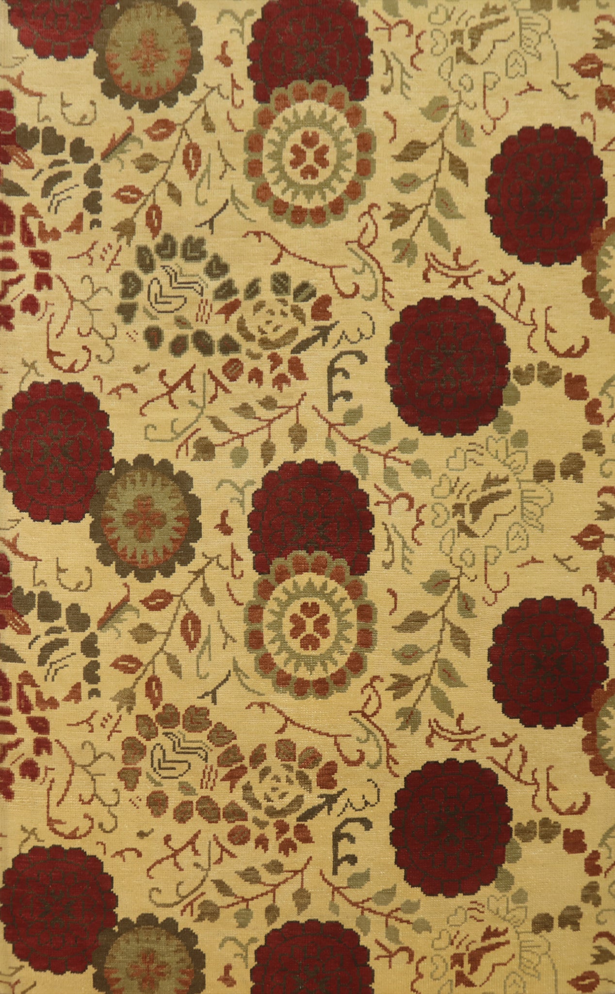 All-Over Floral Indian Area Rug 7x10