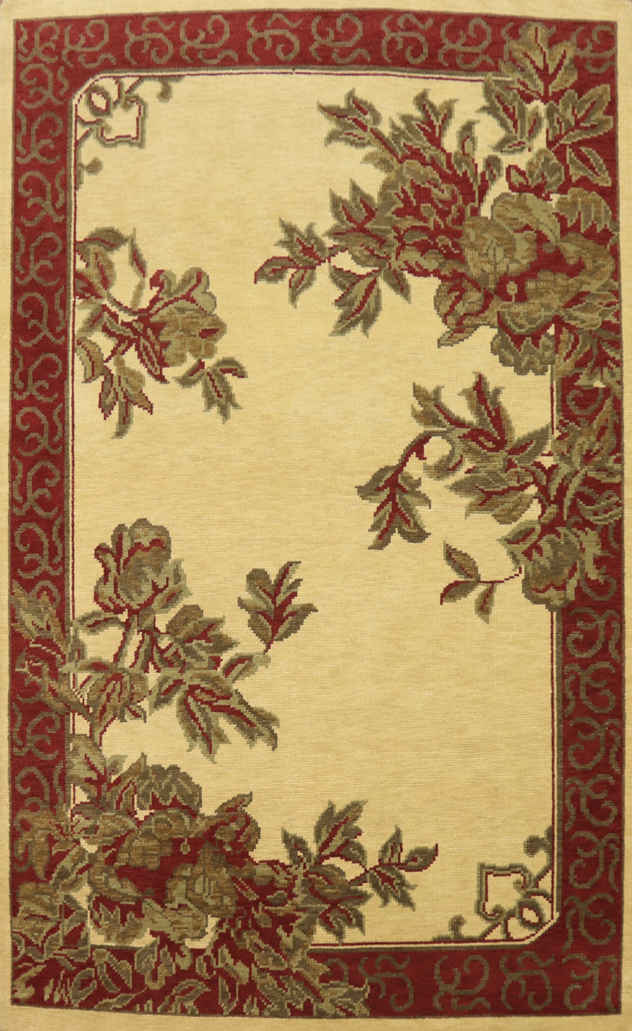 Floral Indian Area Rug 7x10