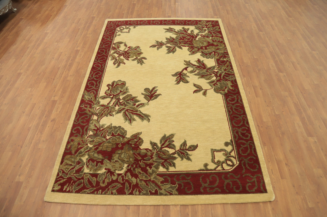 Floral Indian Area Rug 7x10