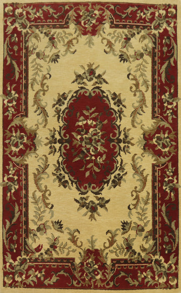 Victorian Style Floral Indian Area Rug 6x10