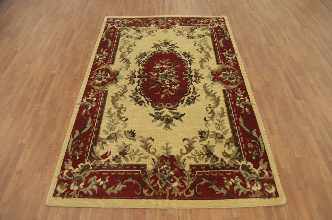 Victorian Style Floral Indian Area Rug 6x10