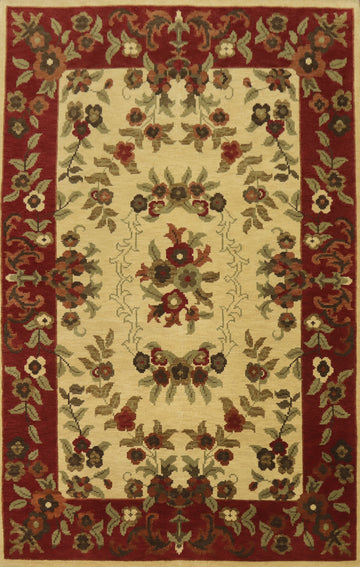 All-Over Floral Handmade Area Rug 6x10