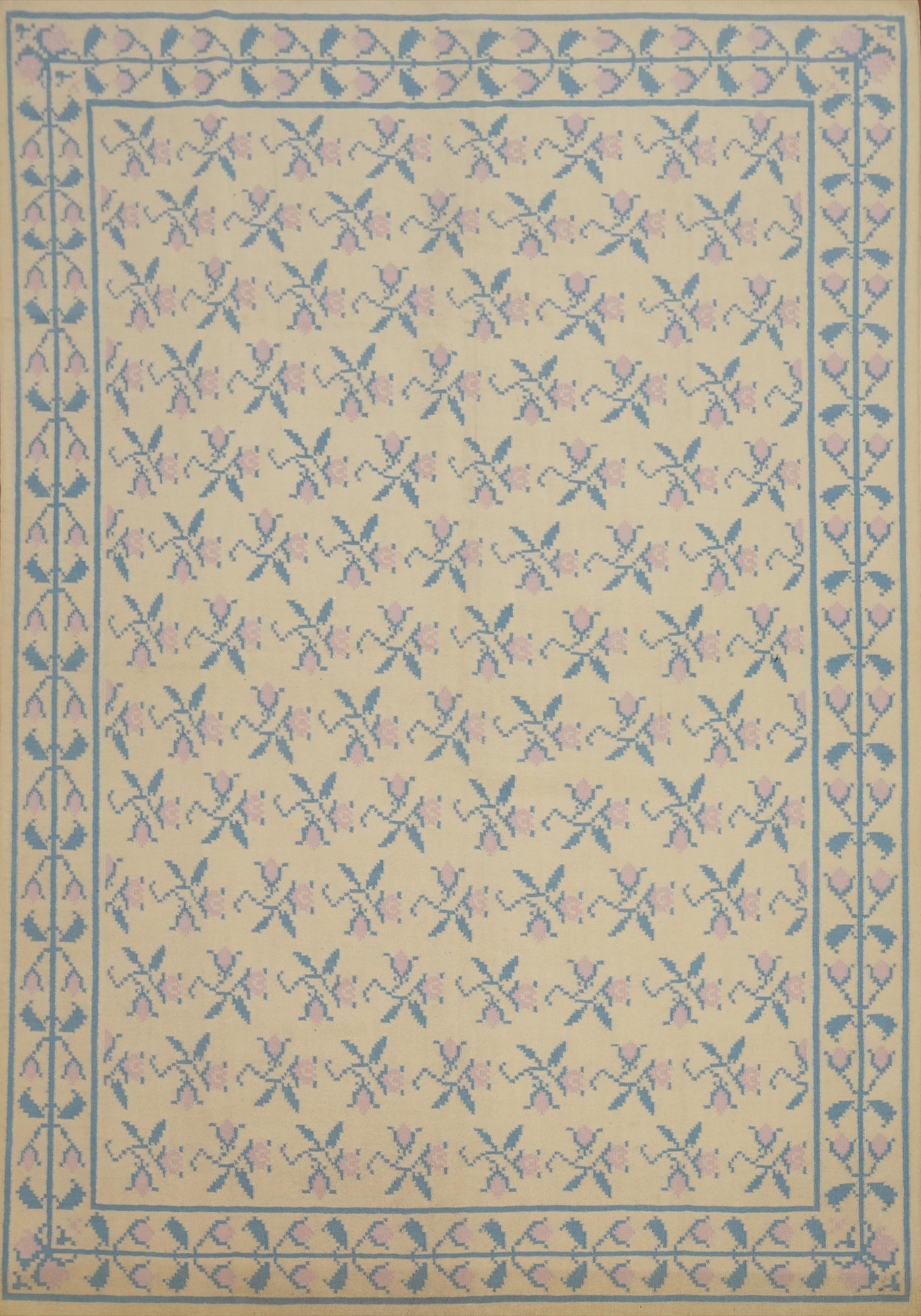 All-Over Flat Weave Kilim Durrie Area Rug 9x12