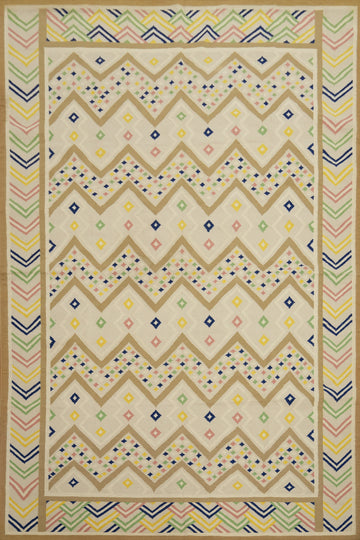 Geometric Flat Weave Kilim Durrie Area Rug 9x12