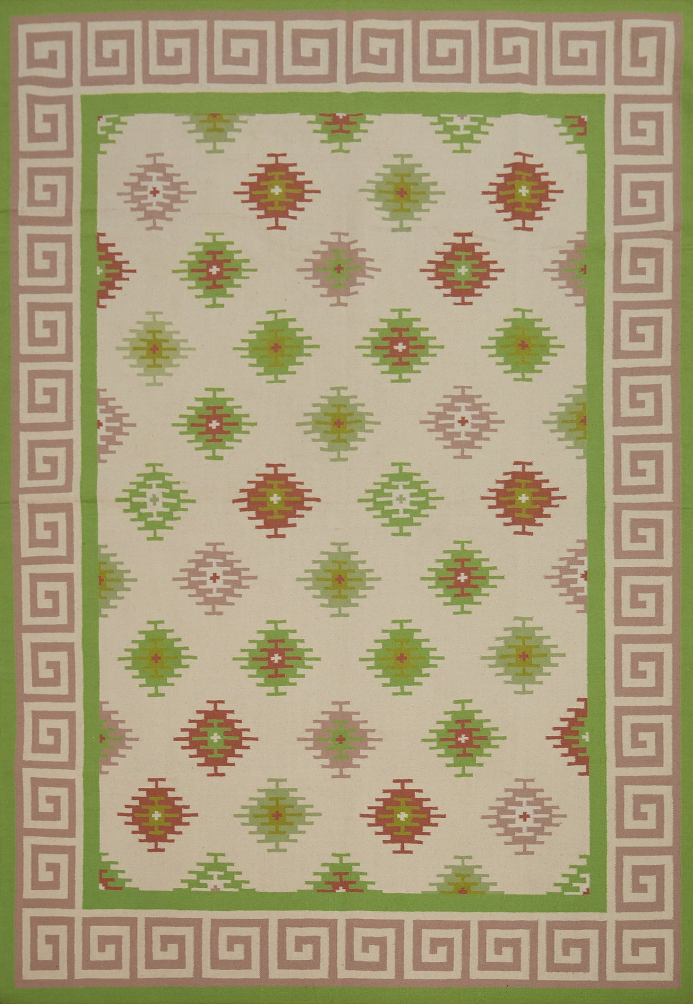 Geometric Kilim Durrie Flat Weave Area Rug 9x12