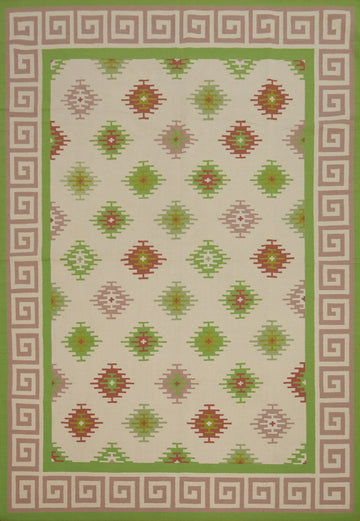 Geometric Kilim Durrie Flat Weave Area Rug 9x12