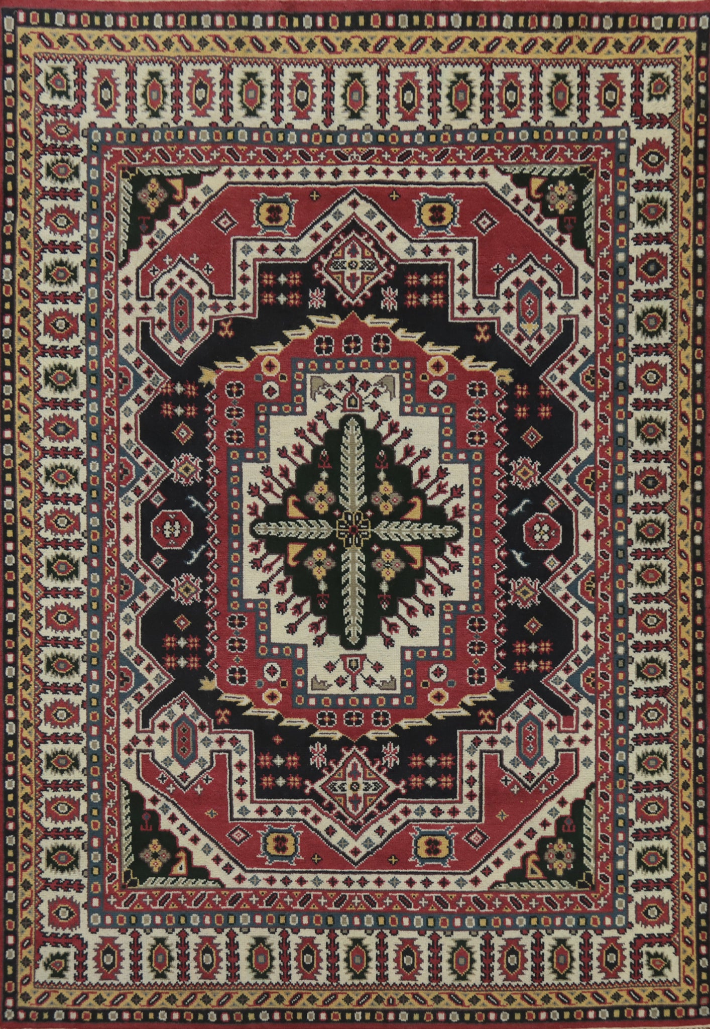 Geometric Kazak Indian Area Rug 9x12