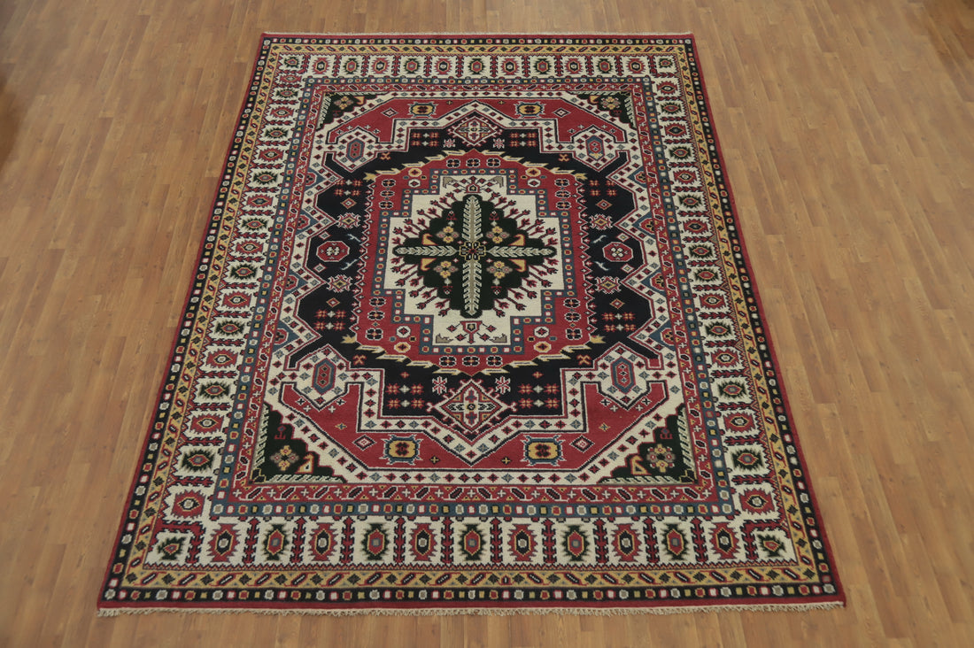 Geometric Kazak Indian Area Rug 9x12